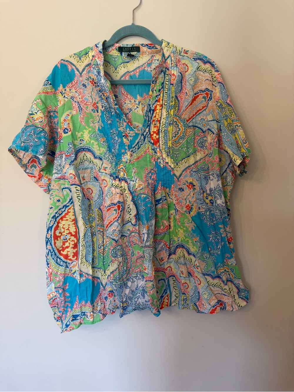 Lauren Ralph Lauren 100% Cotton mixed print top size 3XL